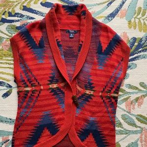 Aztec Print Sweater Vest